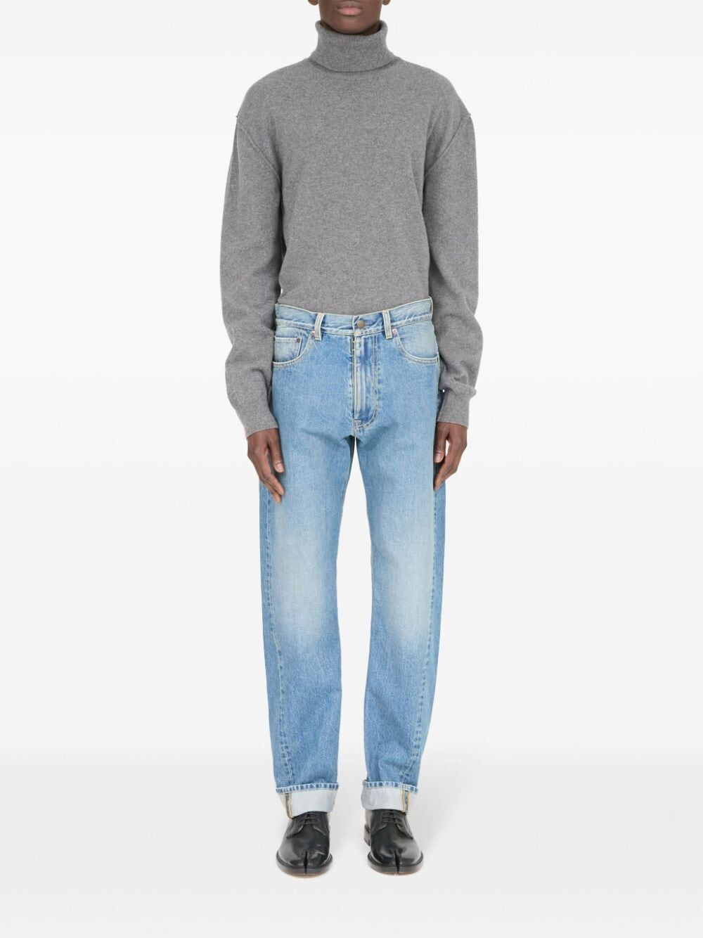 MAISON MARGIELA Washed Denim Turn-Up Jeans - Men's Classic Fit