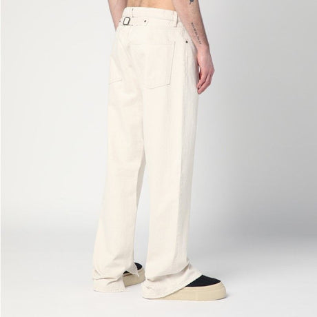 MAISON MARGIELA Ecru Cotton Trousers for Men - SS25 Collection