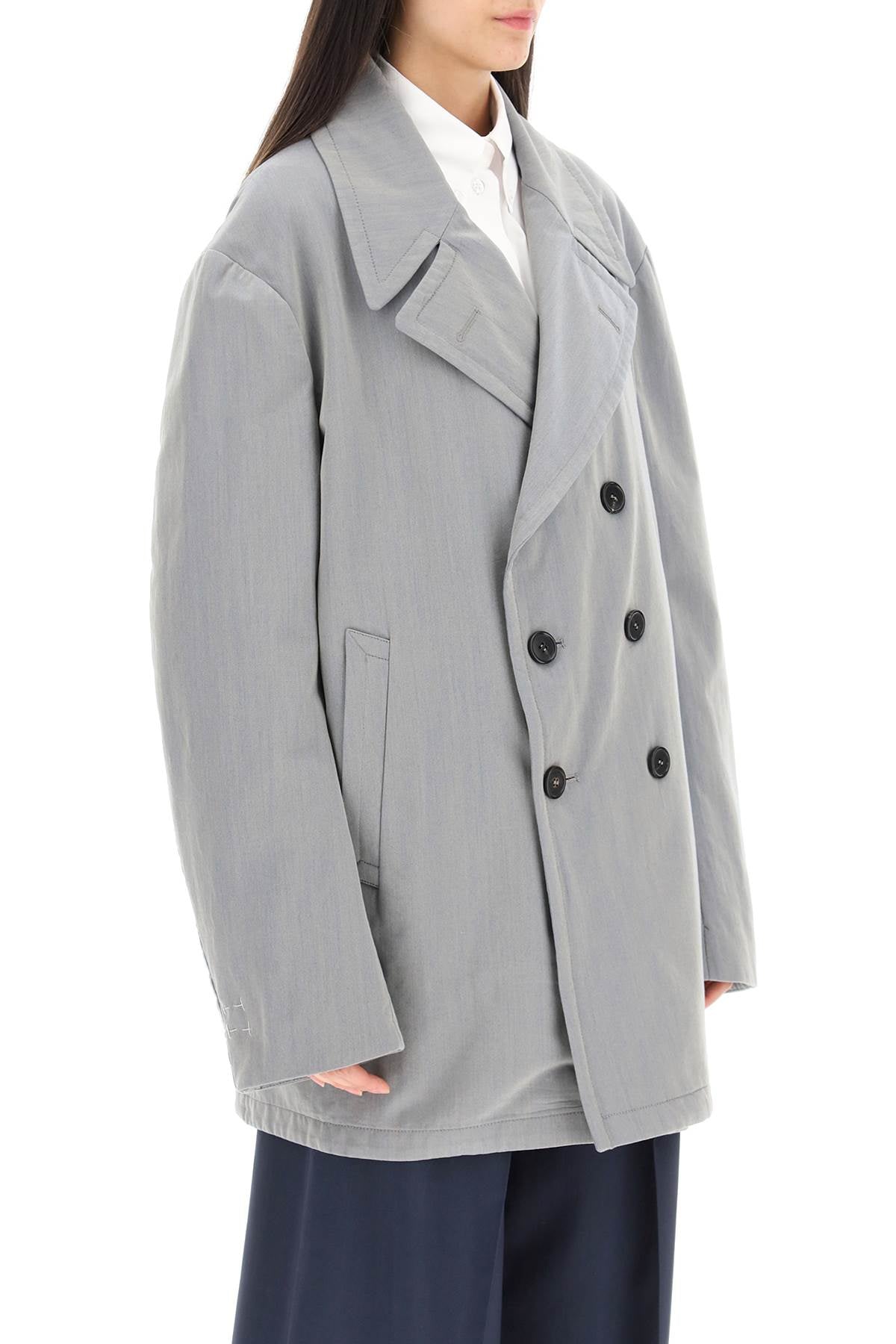 Changeable Double-Breasted Cotton Wool Twill Jacket