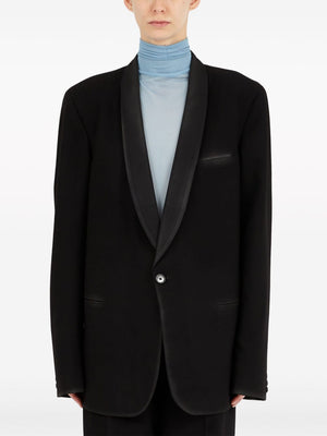 MAISON MARGIELA Elegant Single-Breasted Black Wool Blazer