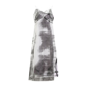 MAISON MARGIELA Elegant Gray Silk Midi Dress For Women - SS24