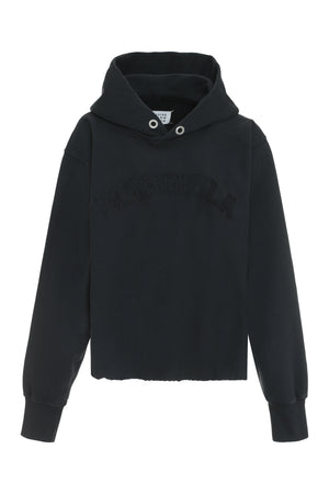 MAISON MARGIELA Grey Logo Cotton Hoodie for Women - SS23 Collection