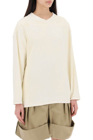 MAISON MARGIELA Embroidered Cotton Sweatshirt in Grey for Women - SS24 Collection