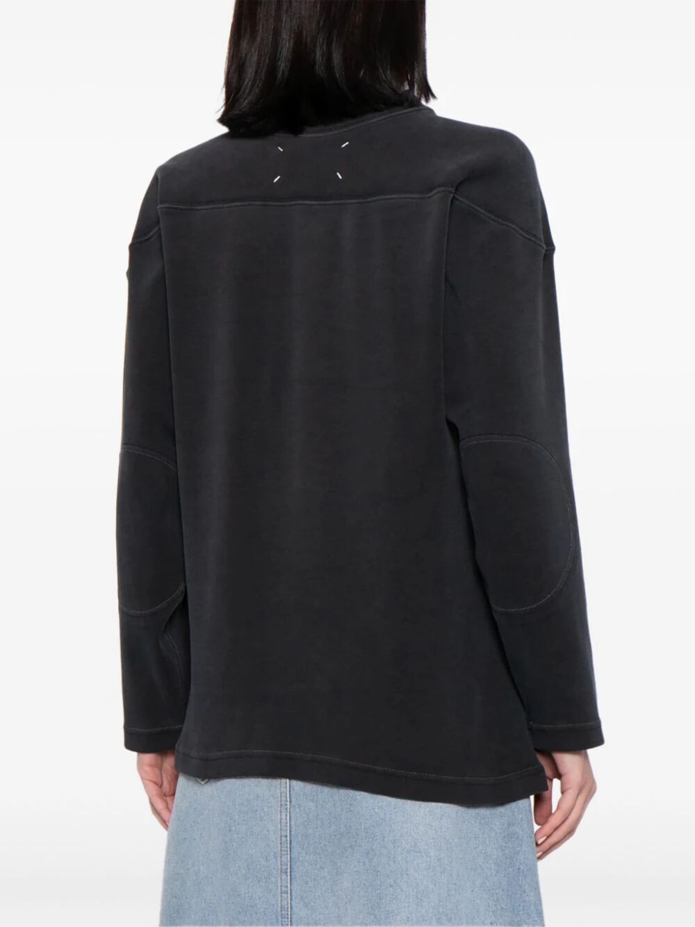 Sweatshirt قطني مطرّز باللون الرمادي للنساء - مجموعة SS24