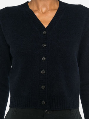 MAISON MARGIELA Elegant Navy Wool V-Neck Cardigan