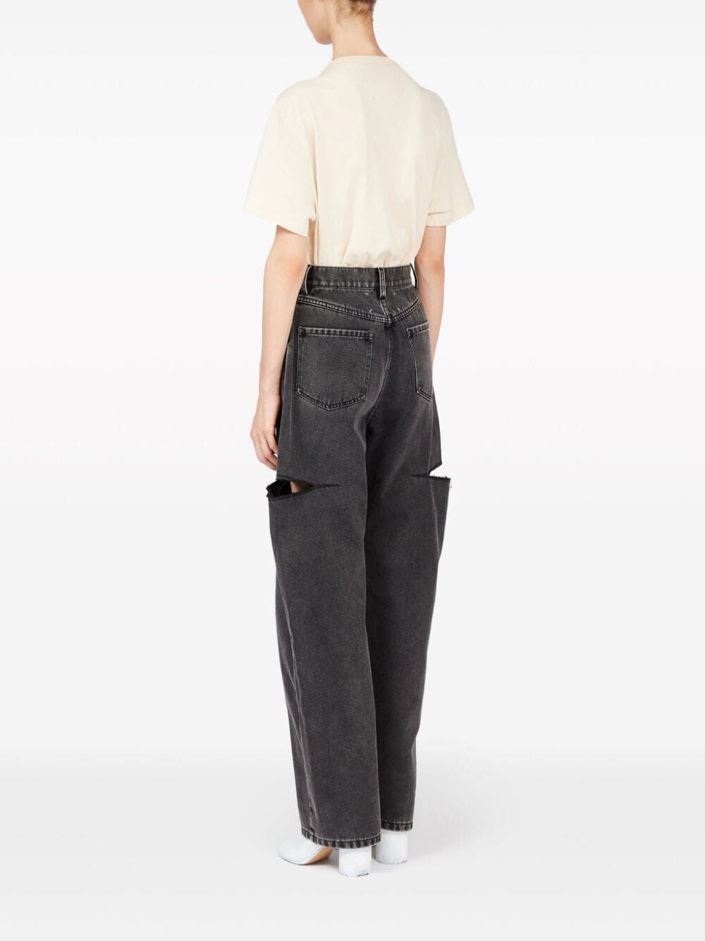 MAISON MARGIELA High-Rise Tapered Black Jeans for Women