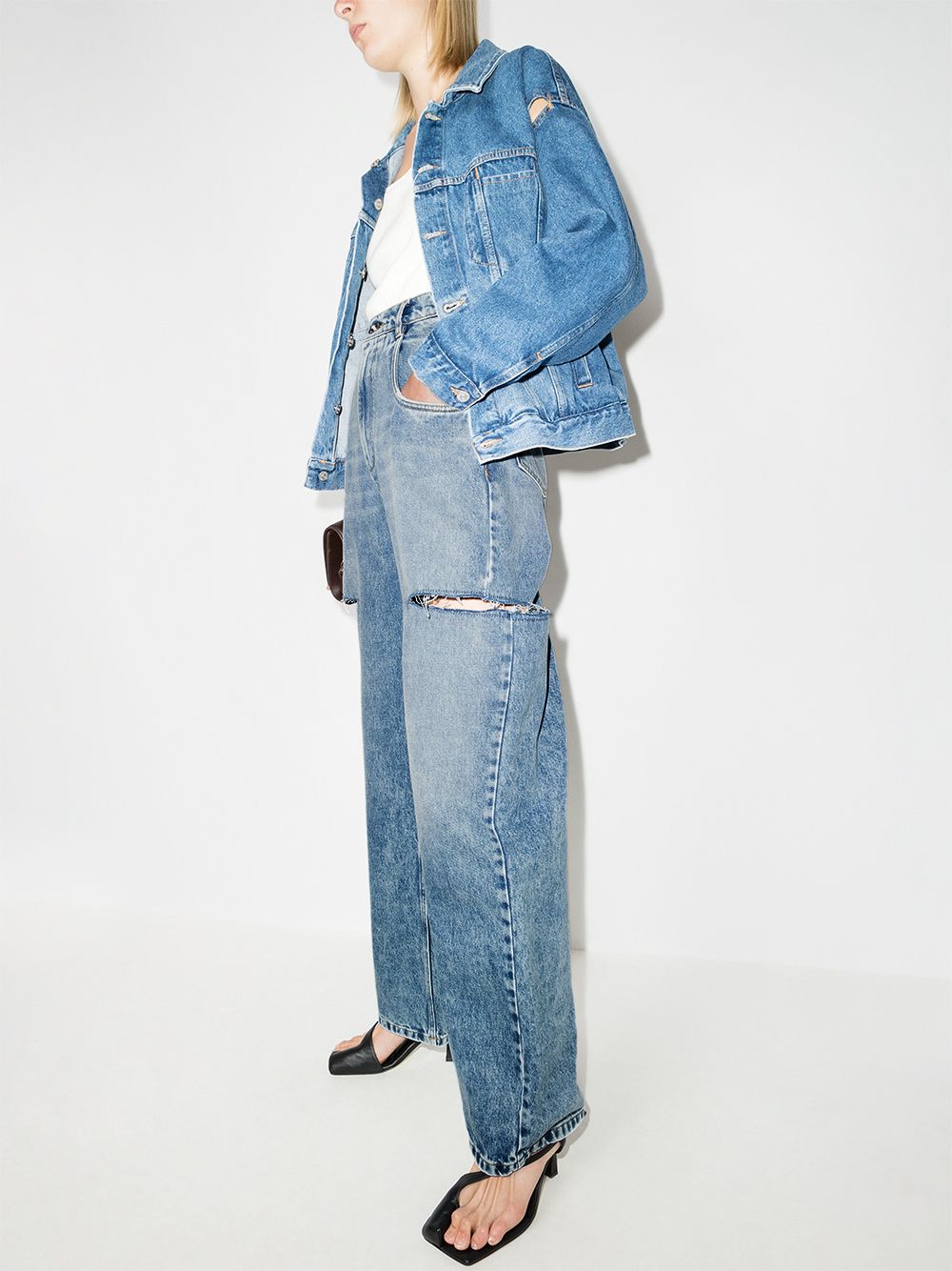 MAISON MARGIELA Chic Cut-Out High Waist Denim Jeans