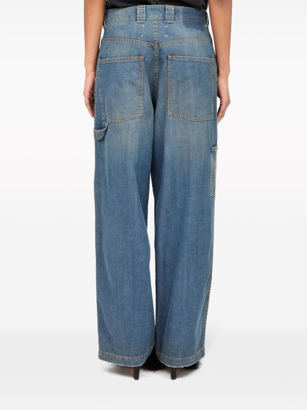 MAISON MARGIELA Light Blue Wide Leg Cotton Denim Jeans