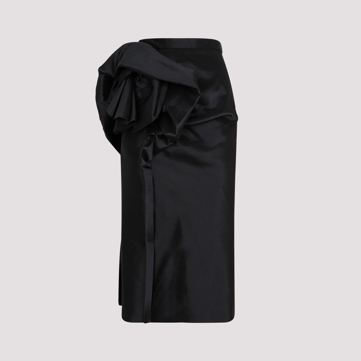 Elegant Black Silk Blend Midi Skirt for Women - SS23 Collection