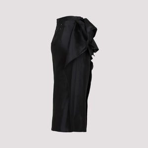 Elegant Black Silk Blend Midi Skirt for Women - SS23 Collection