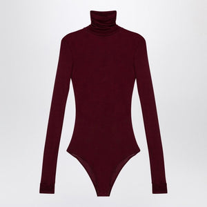 MAISON MARGIELA Elegant Burgundy Turtleneck Bodysuit