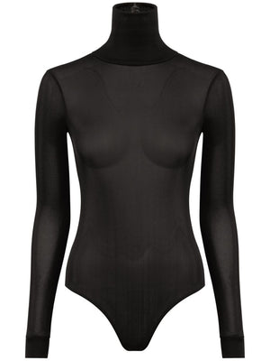 Áo Bodysuit Cổ Lọ Màu Đỏ Rượu Sang Trọng