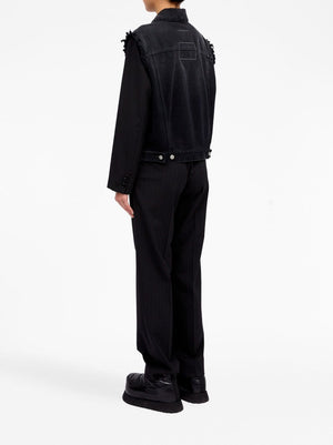 MM6 MAISON MARGIELA Ripped-Detailing Denim Jacket for Women in Black