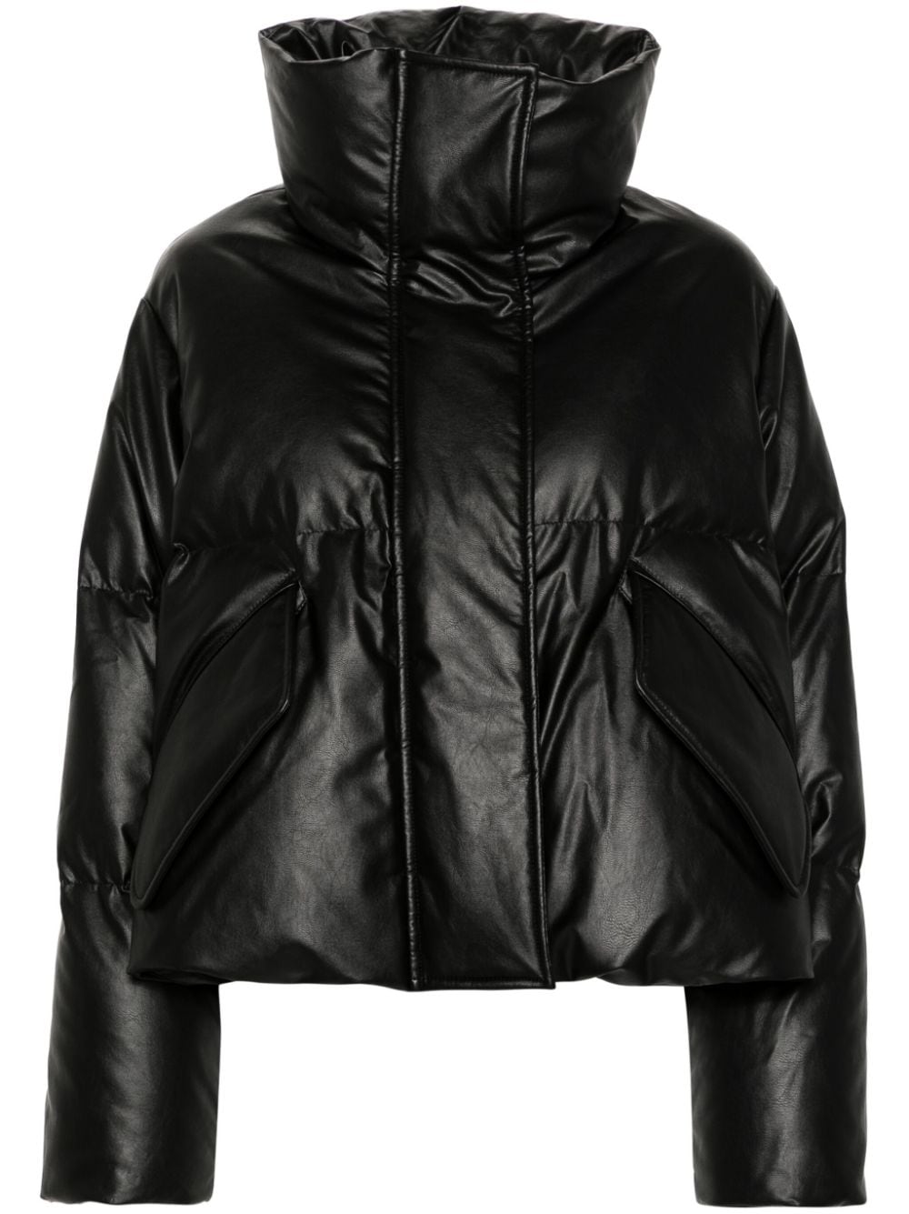 MM6 MAISON MARGIELA Padded Faux Leather Jacket with Funnel Neck for Women