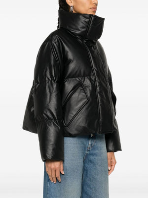 MM6 MAISON MARGIELA Padded Faux Leather Jacket with Funnel Neck for Women