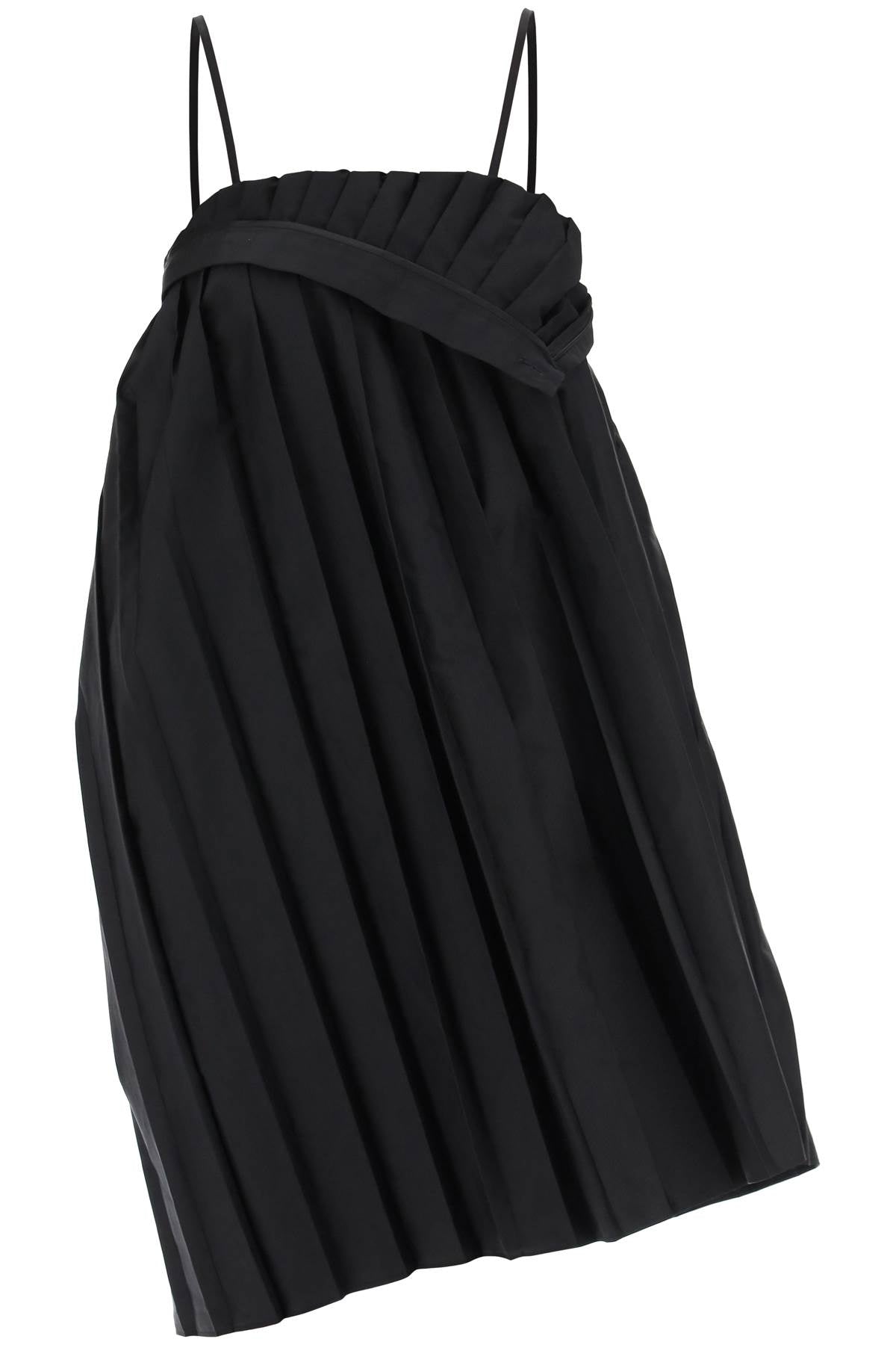 MM6 MAISON MARGIELA Black Pleated Mini Dress from Maison Margiela's MM6 Collection