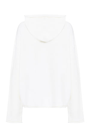 MM6 MAISON MARGIELA Cozy Ivory Knit Hoodie for Women - FW23 Collection