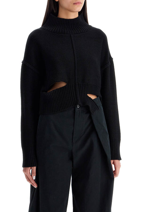 MM6 MAISON MARGIELA Chic Destroyed Wool-Blend Cropped Sweater