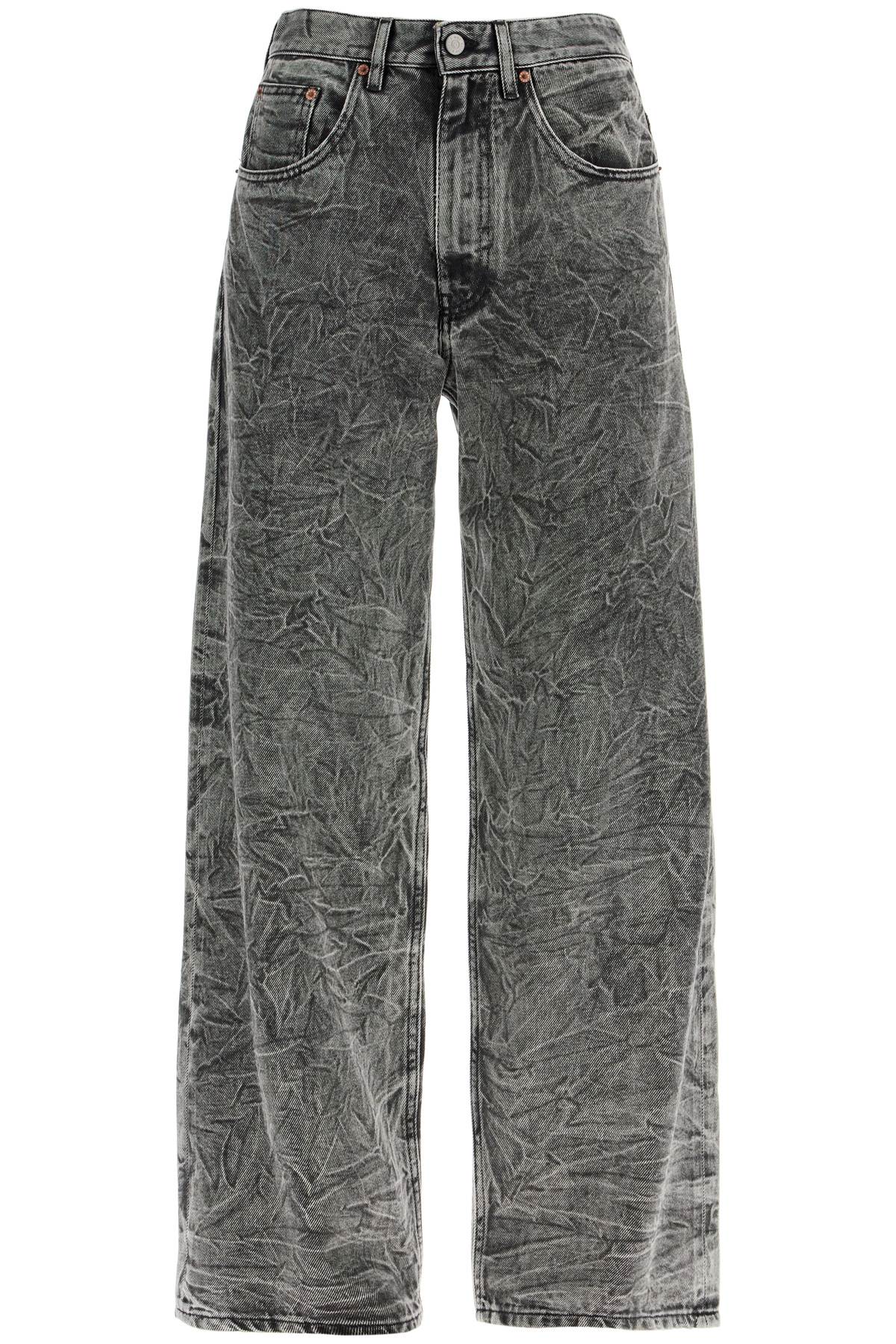 MM6 MAISON MARGIELA Wrinkled Effect Wide Leg Jeans - Size 26