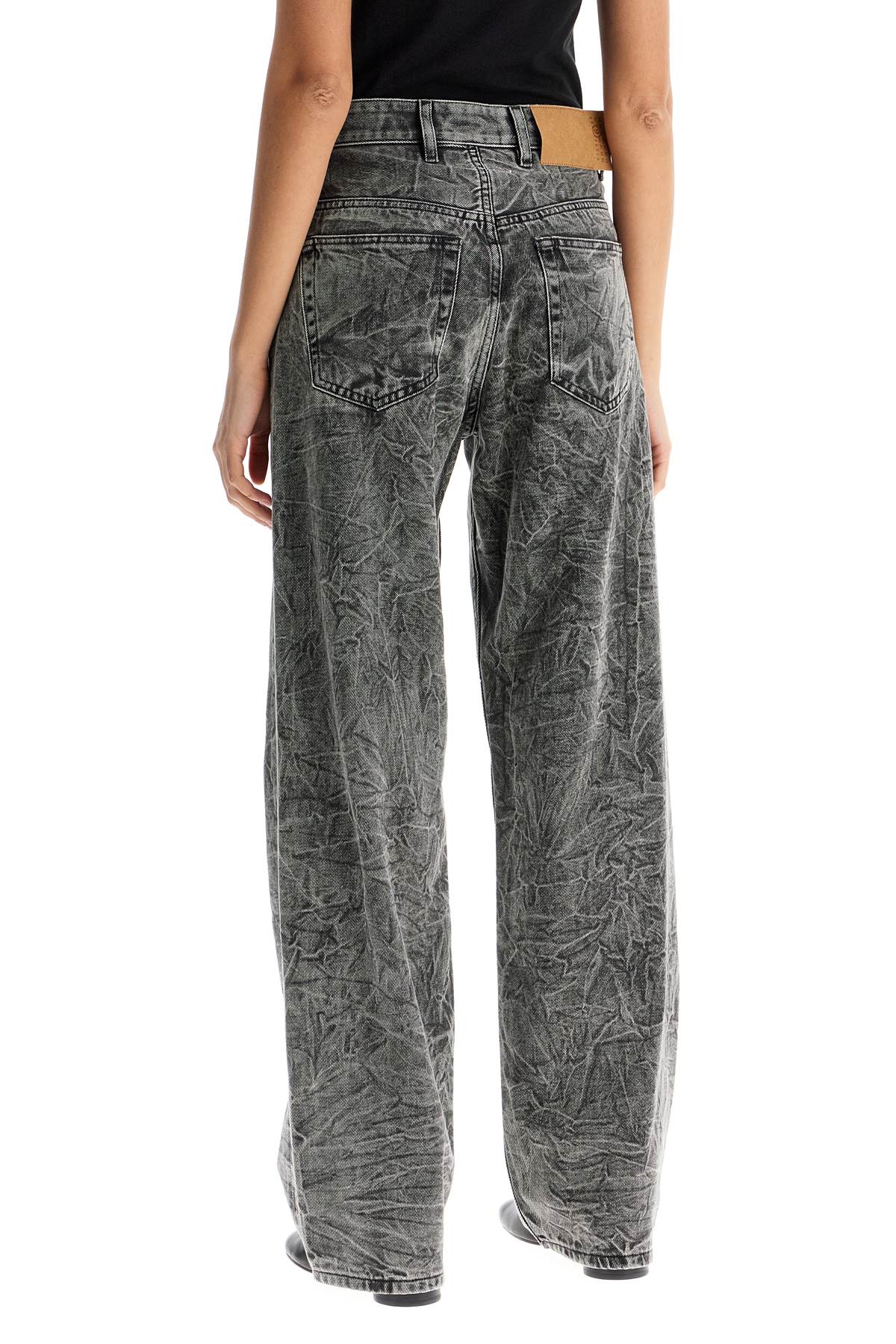 MM6 MAISON MARGIELA Wrinkled Effect Wide Leg Jeans - Size 26