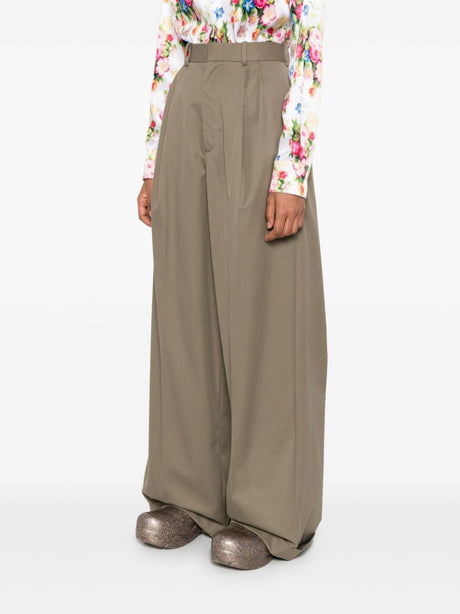 LOEWE Pleated Cotton Trousers for Women