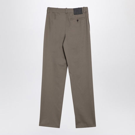 LOEWE Chic Khaki Silk-Cotton Trousers for Women