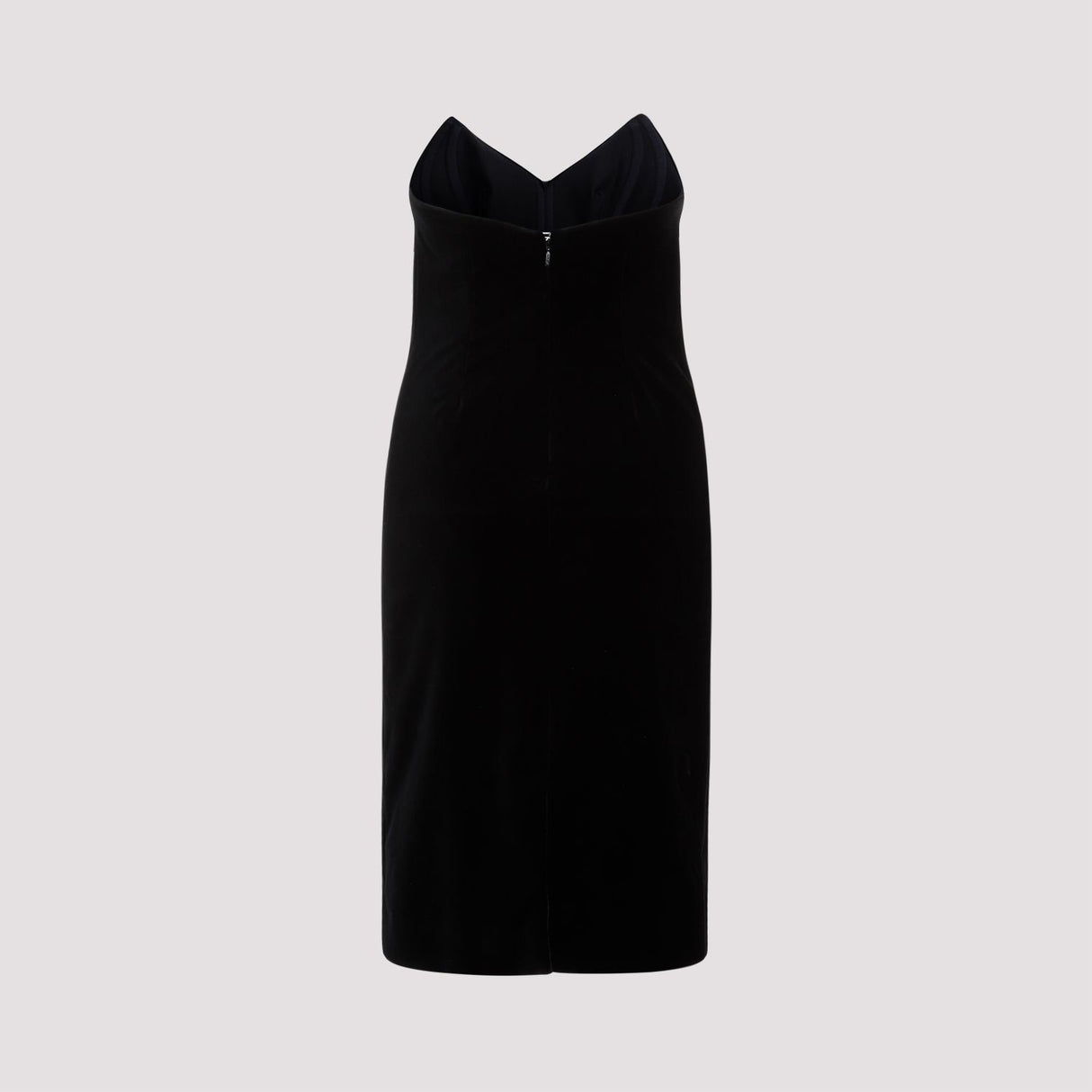 Sleek Black Bustier Midi Dress for Women