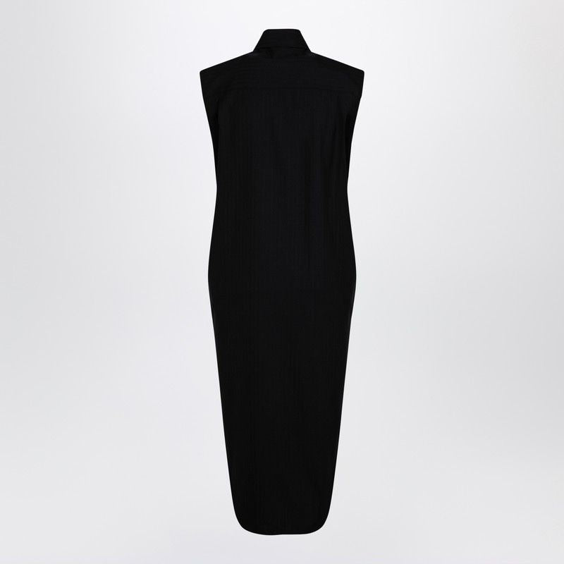 LOEWE Belted Asymmetric Midi Dress in Luxurious Wool