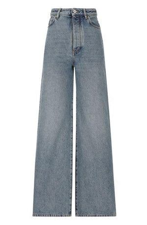 高腰淡蓝色棉质牛仔裤-SS24女装系列