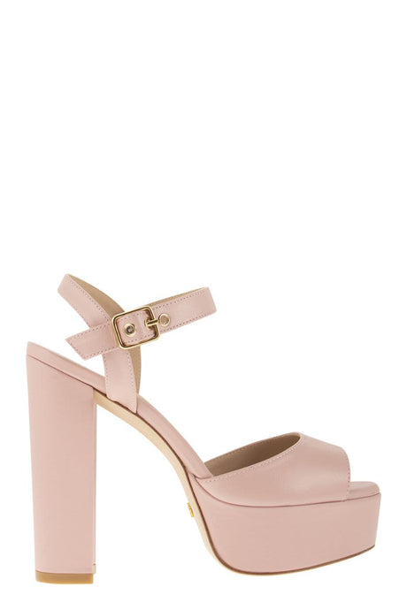 STUART WEITZMAN Retro and Romantic Leather Platform Sandals