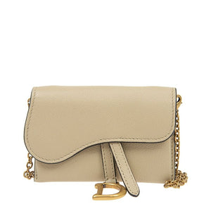 DIOR Beige Saddle Pouch Handbag for Women - SS21 Collection