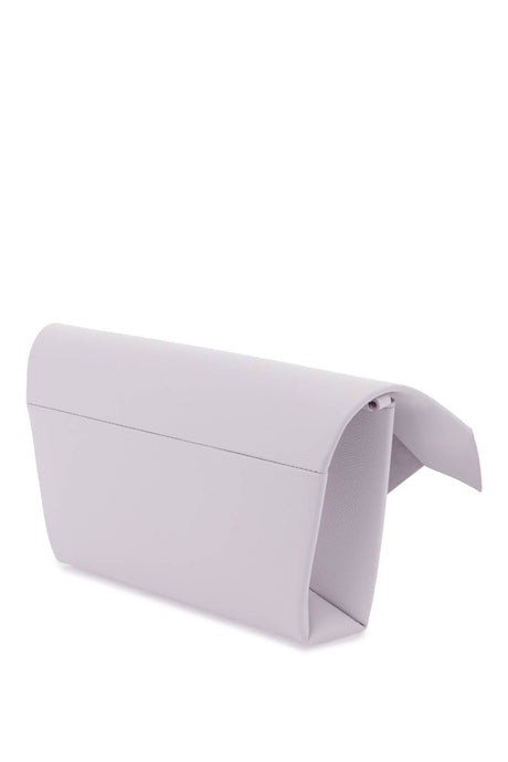 Asymmetric Leather Clutch - Purple