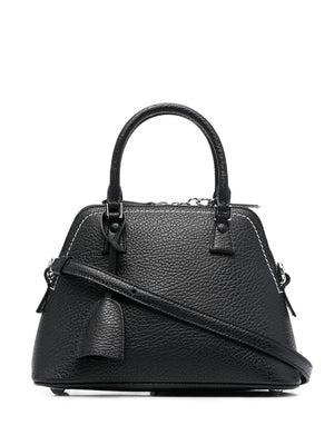 Sleek Black Leather Shoulder Bag for Women - MAISON MARGIELA 5AC