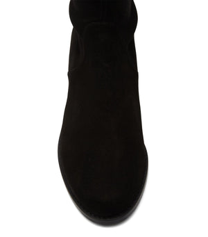 Black Suede Knee-High Boots for Women