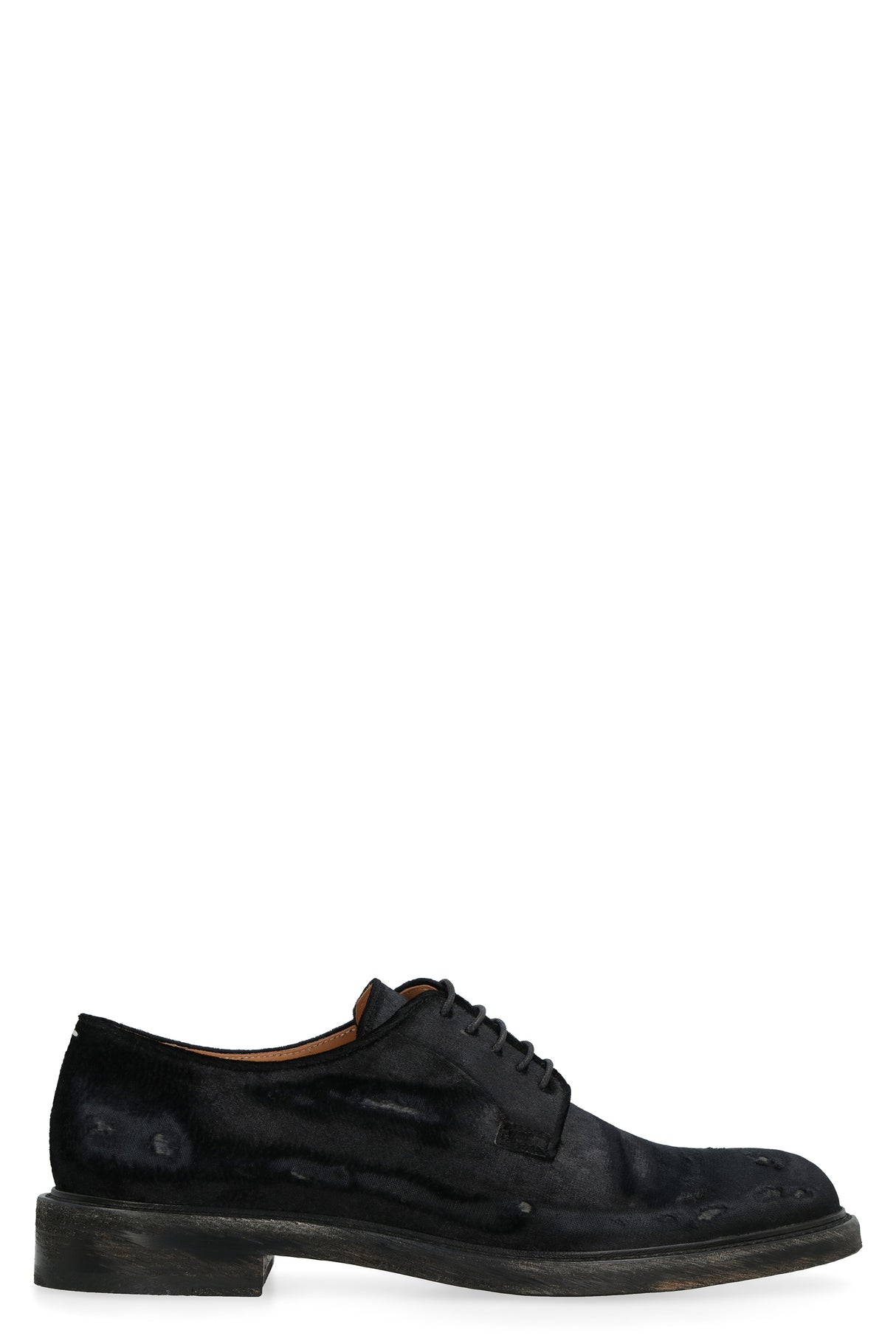 Black Chenille Lace-Up Dress Shoes for Men
