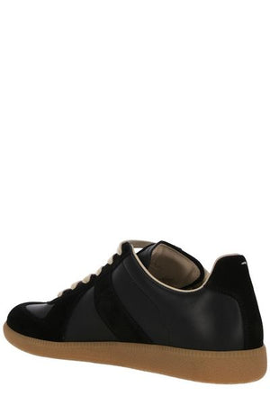 MAISON MARGIELA Men's Leather Sneakers with Suede Inserts and Signature Stitch - SS24