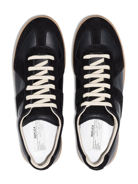 MAISON MARGIELA Replica Black Leather Low-Top Sneakers