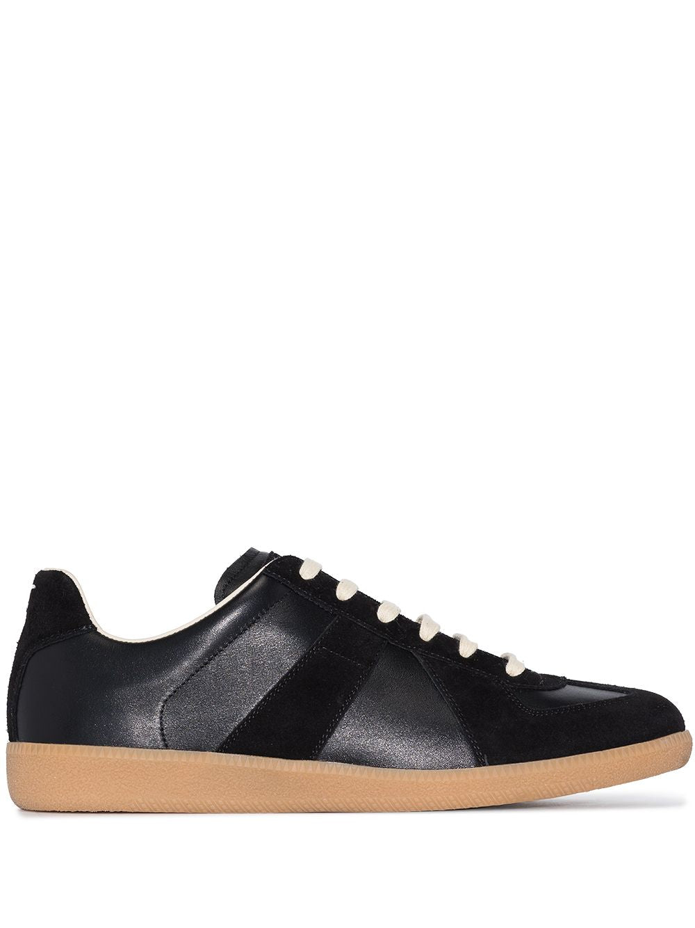 MAISON MARGIELA Replica Black Leather Low-Top Sneakers