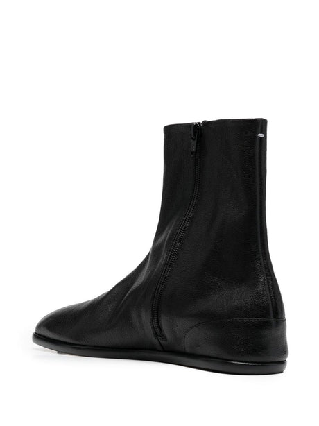 Men's Black Leather Ankle Boots - SS24 Collection