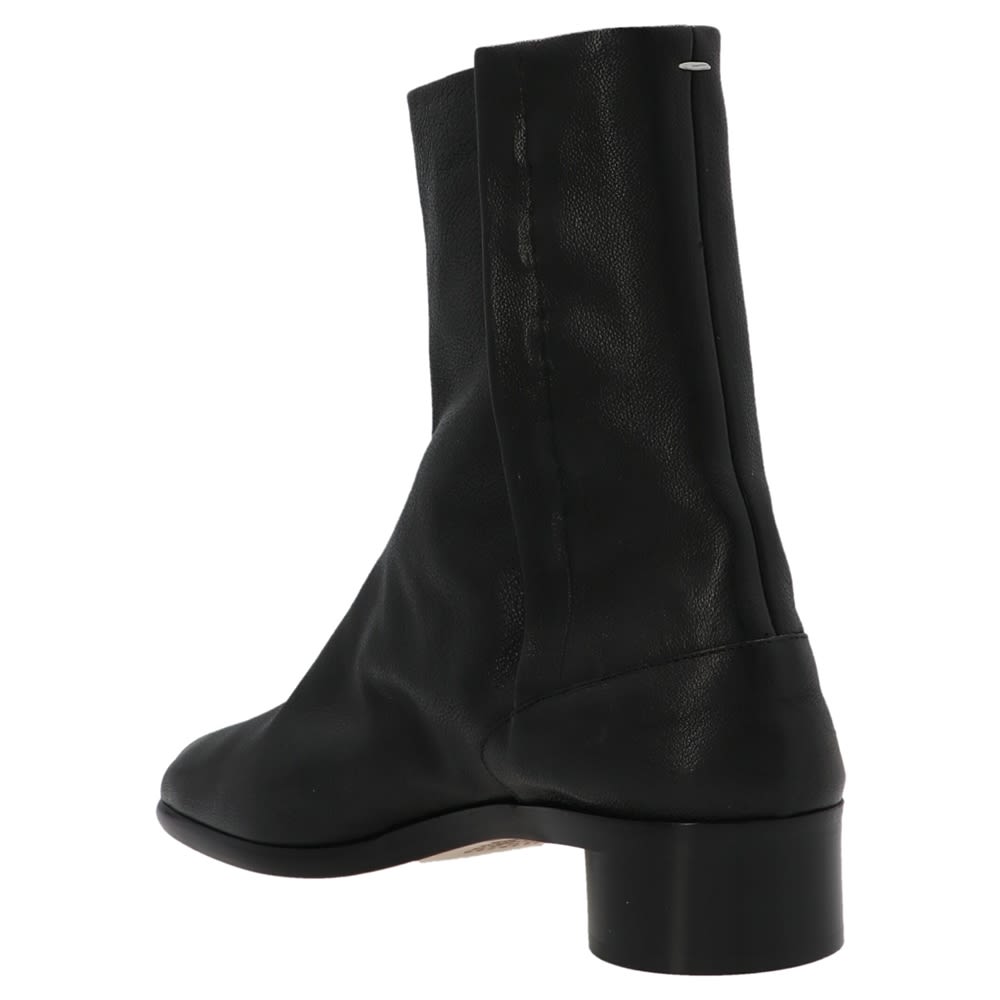 MAISON MARGIELA Black Leather Men's Ankle Boots for FW23 Season