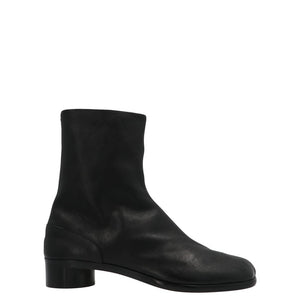 MAISON MARGIELA Black Leather Men's Ankle Boots for FW23 Season