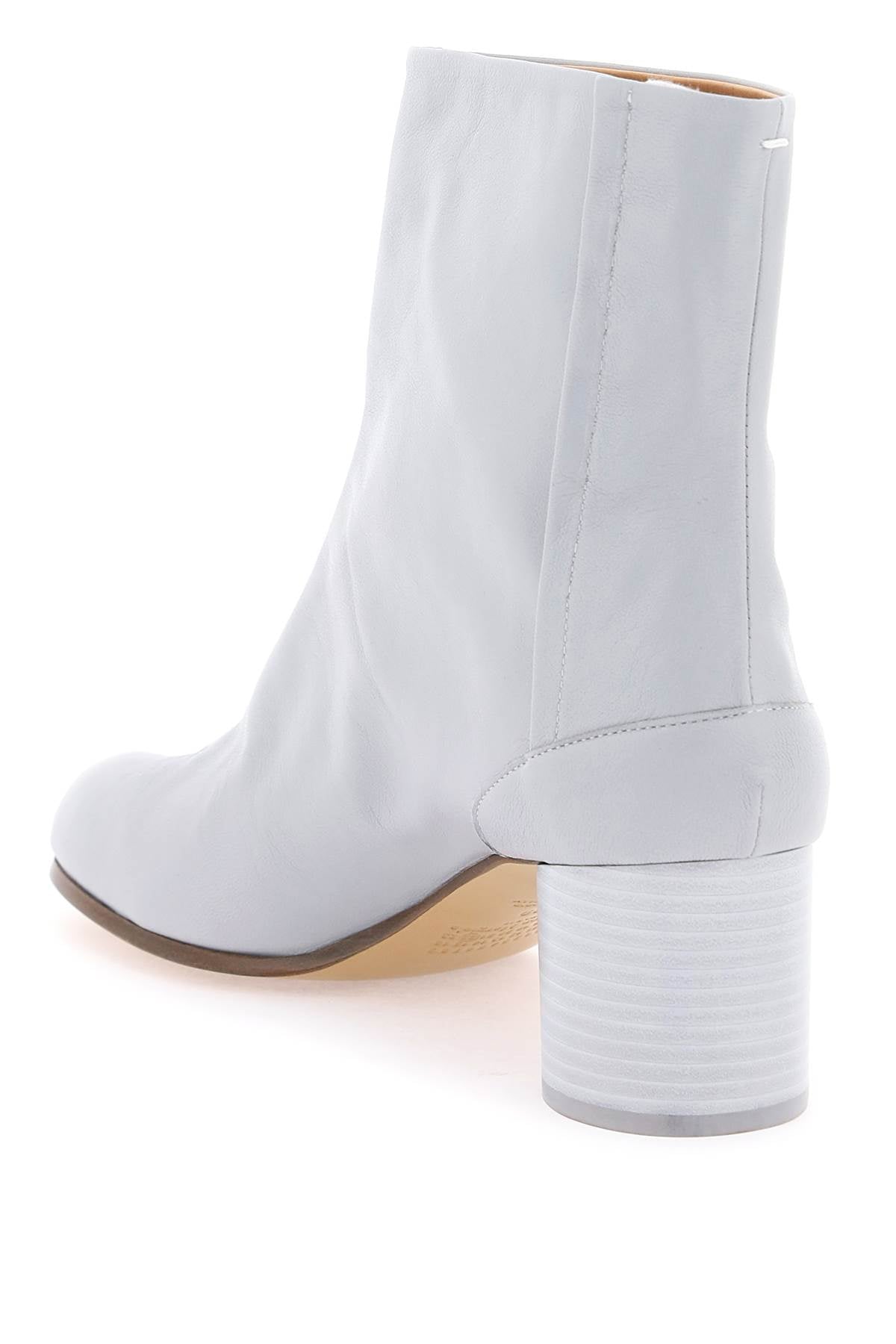 MAISON MARGIELA Multicolor Leather Ankle Boots with Iconic Cut and Distinctive White Stitch