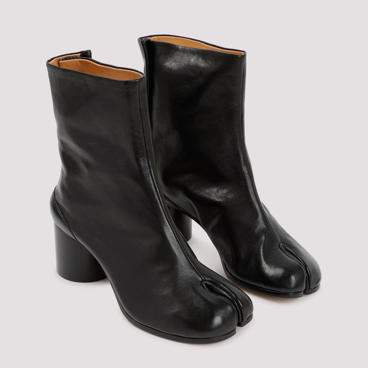 Black Leather Tabi Boots for Women