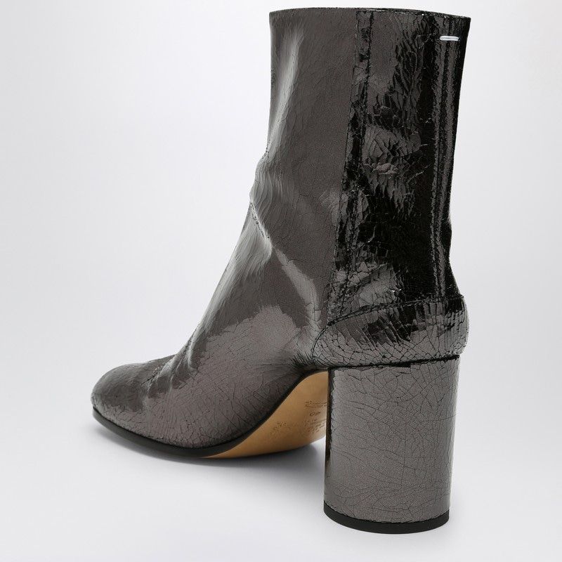 MAISON MARGIELA Dark Grey Metallic Tabi Ankle Boots - 8.5 cm Heel