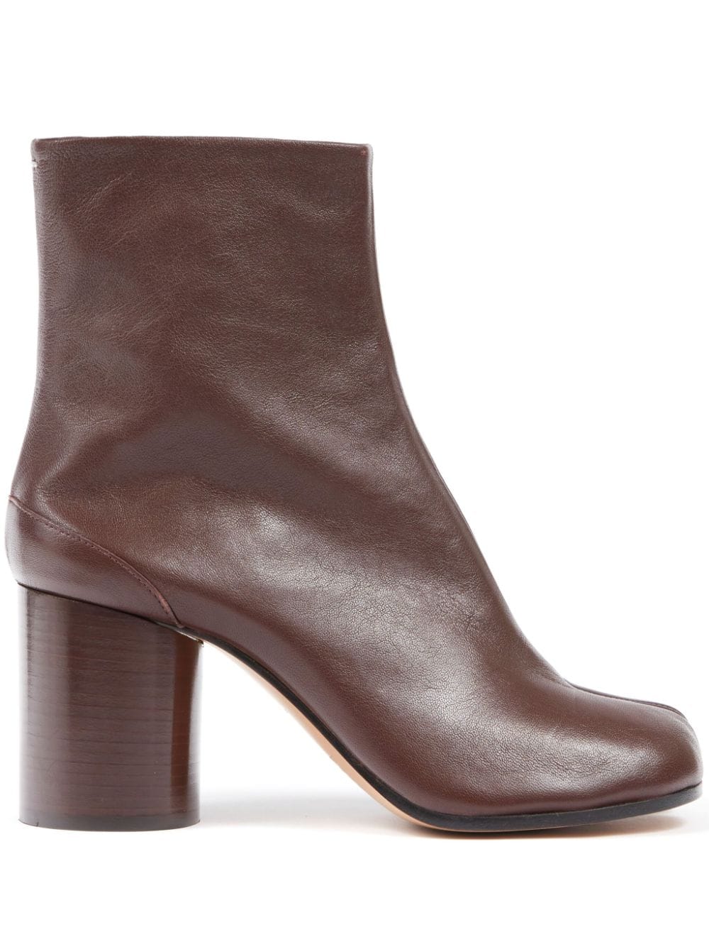 MAISON MARGIELA Split-Toe Leather Ankle Boots with Stacked Heel