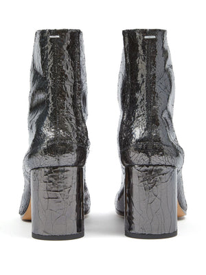 MAISON MARGIELA Charcoal Split Toe Leather Ankle Boots