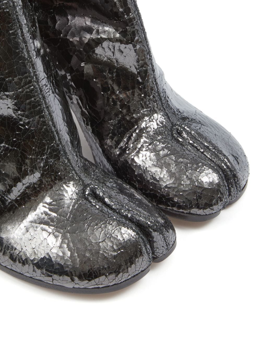 MAISON MARGIELA Charcoal Split Toe Leather Ankle Boots