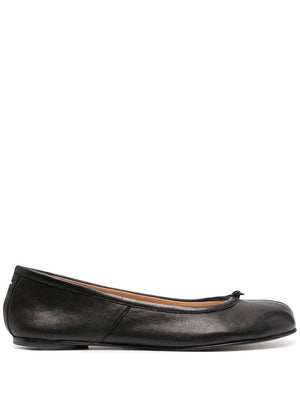 MAISON MARGIELA Black Leather Ballerina Flats for Women - FW23