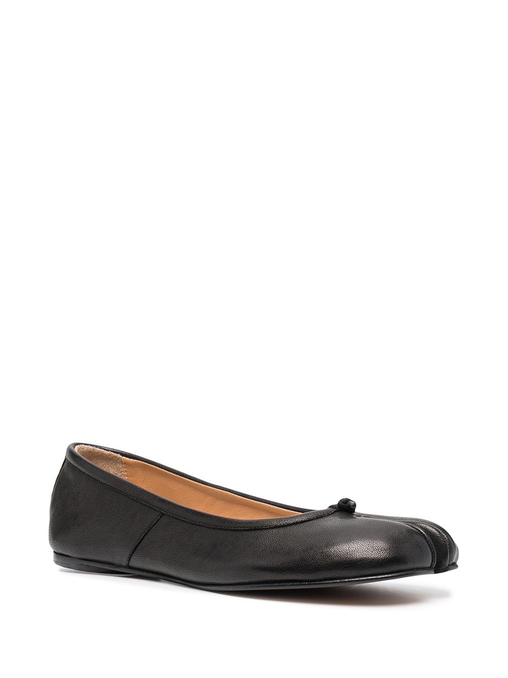 MAISON MARGIELA Black Leather Ballerina Flats for Women - FW23