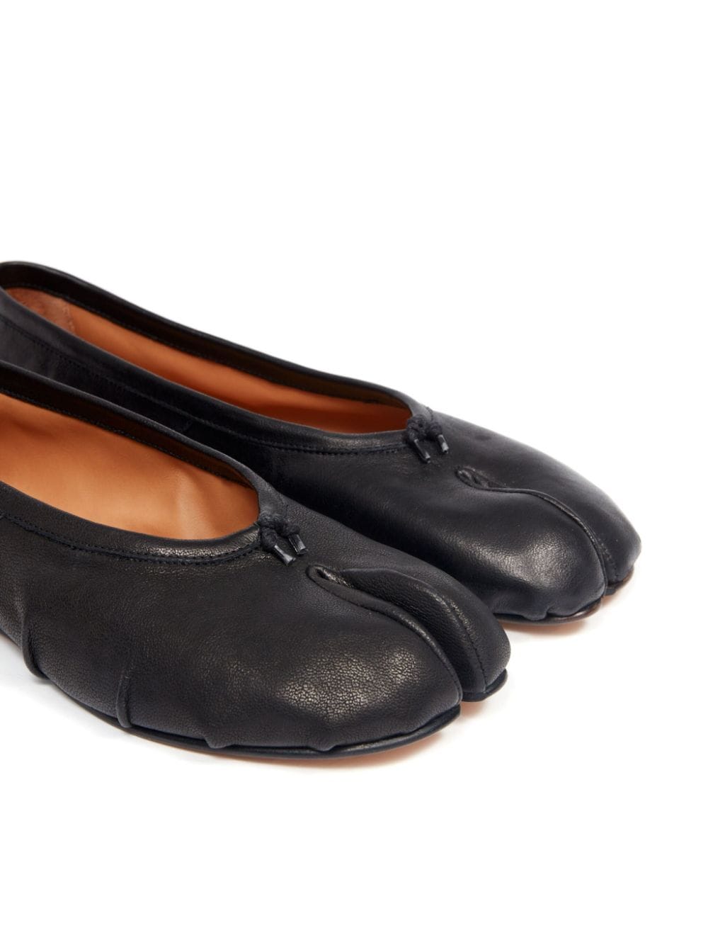 ブラックタビレザーバレーシューズ（Women's Ballet Flats）